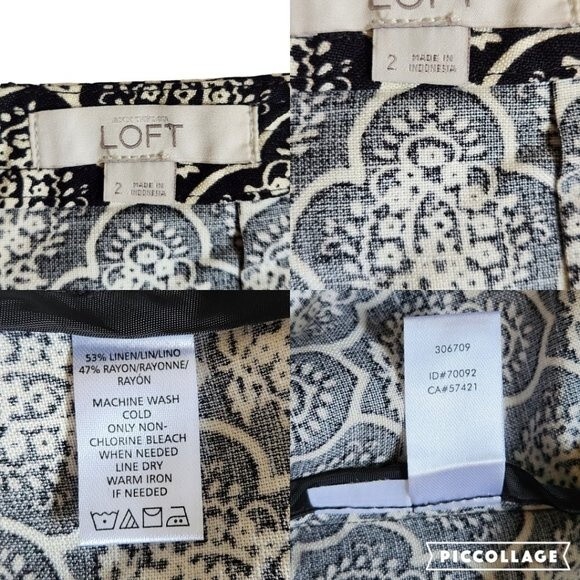 Loft black cream mini skirt sz 2 - Picture 10 of 10